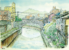 熊本的街景水彩画展
