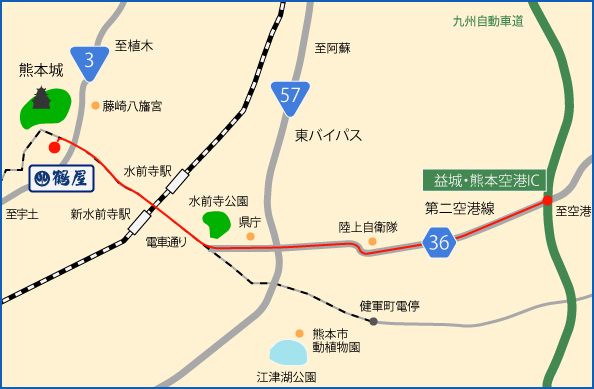 被利益城、熊本机场I.C表示