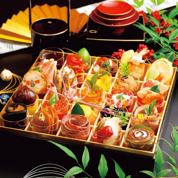 [店交付/12一个月31日][7]岛根和作鹤屋创业75周年纪念色彩茶杯osechi一段重