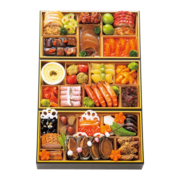 [店交付/12一个月31日][129]东面的3名人飨宴osechi"赤坂四川饭馆×ra·bettora·da·下降眼睛×HAL YAMASHITA东京总店"和洋中三段重